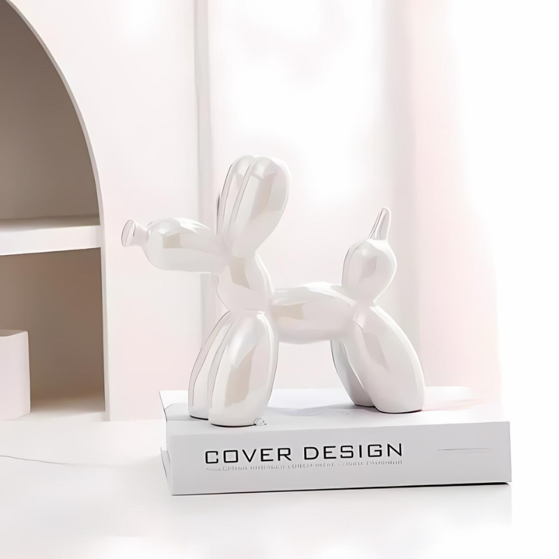 BalloonPuffy | Escultura juguetona de perro de cerámica para decoración