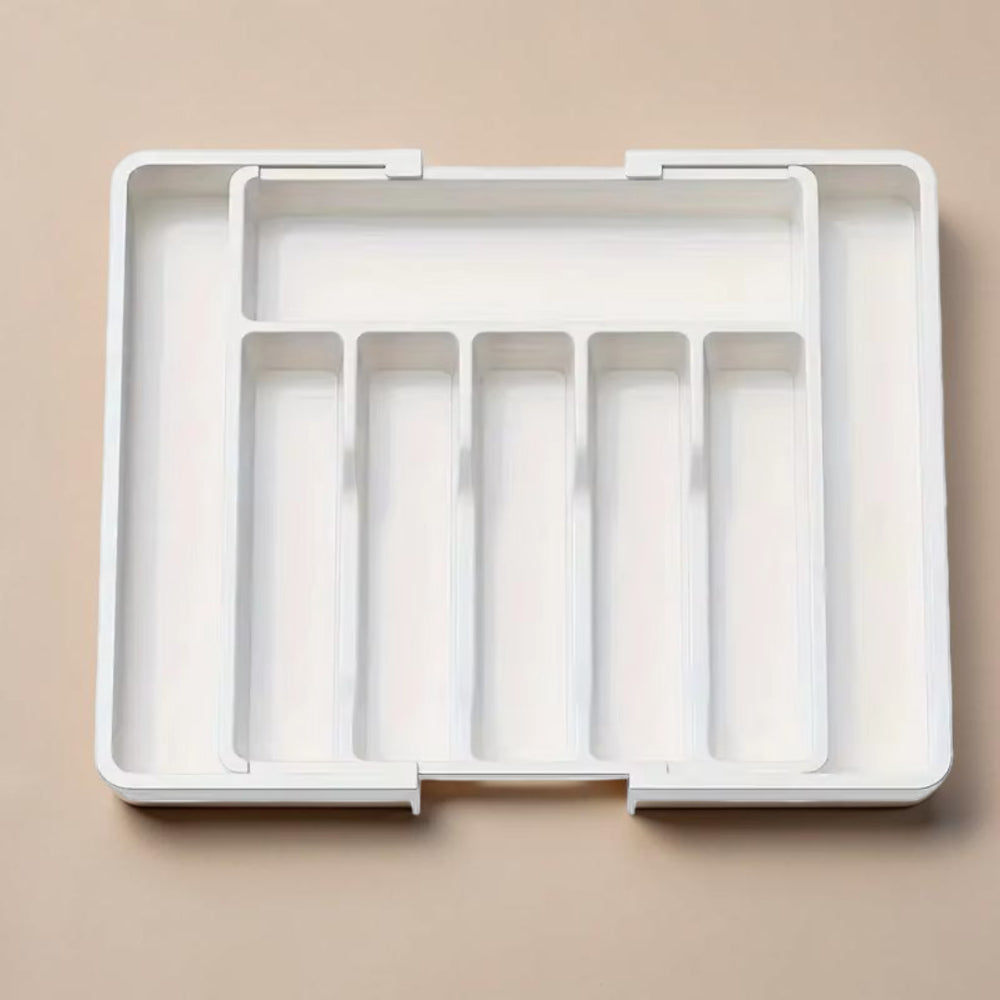 Cajón organizador ajustable para cubiertos, soporte para cubiertos de cocina