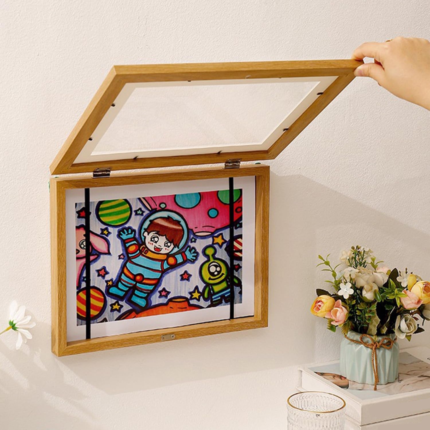 Bilderrahmen Holz 150 Zeichnungen Kinderkunst Wand Deko 10