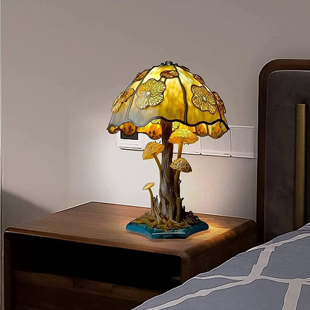 Bunte Glaslampe Tischlampe Lotus Kunst Beleuchtung 12