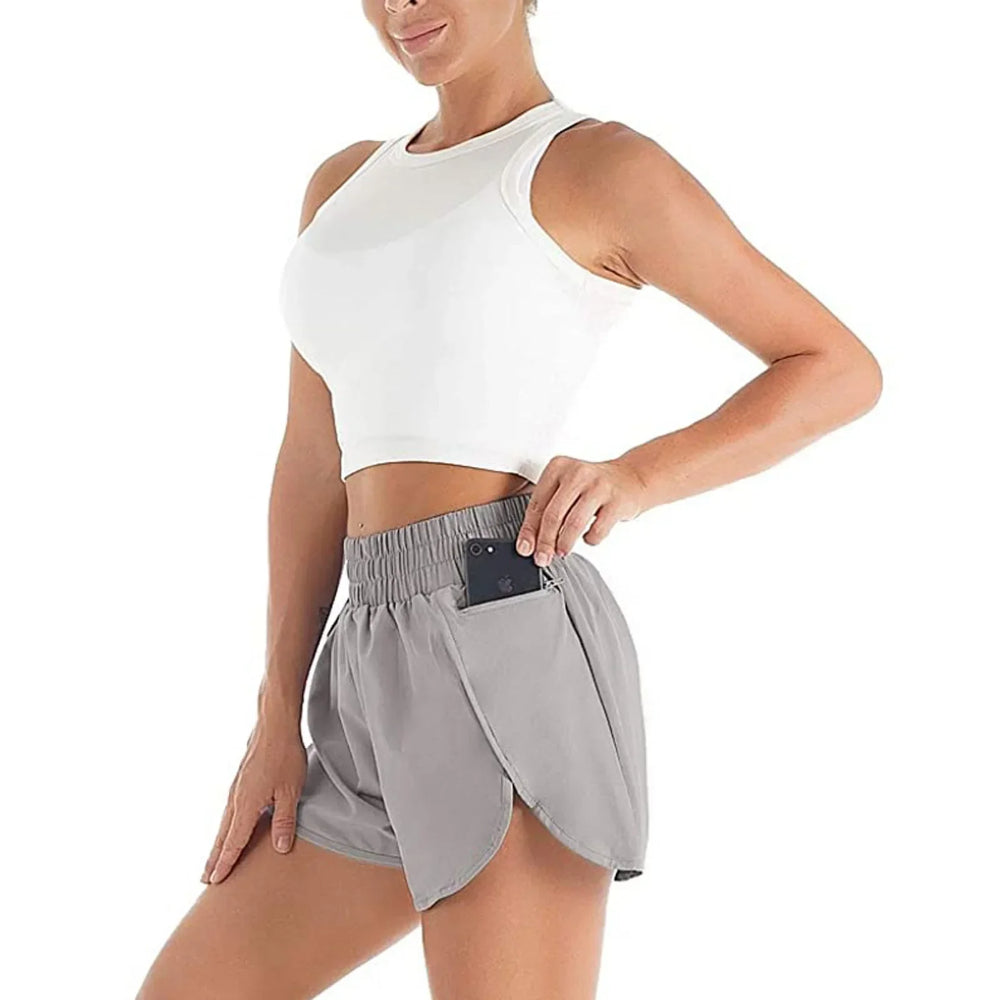 Dames sportshorts hardloopshorts hoge taille fitness gymshorts