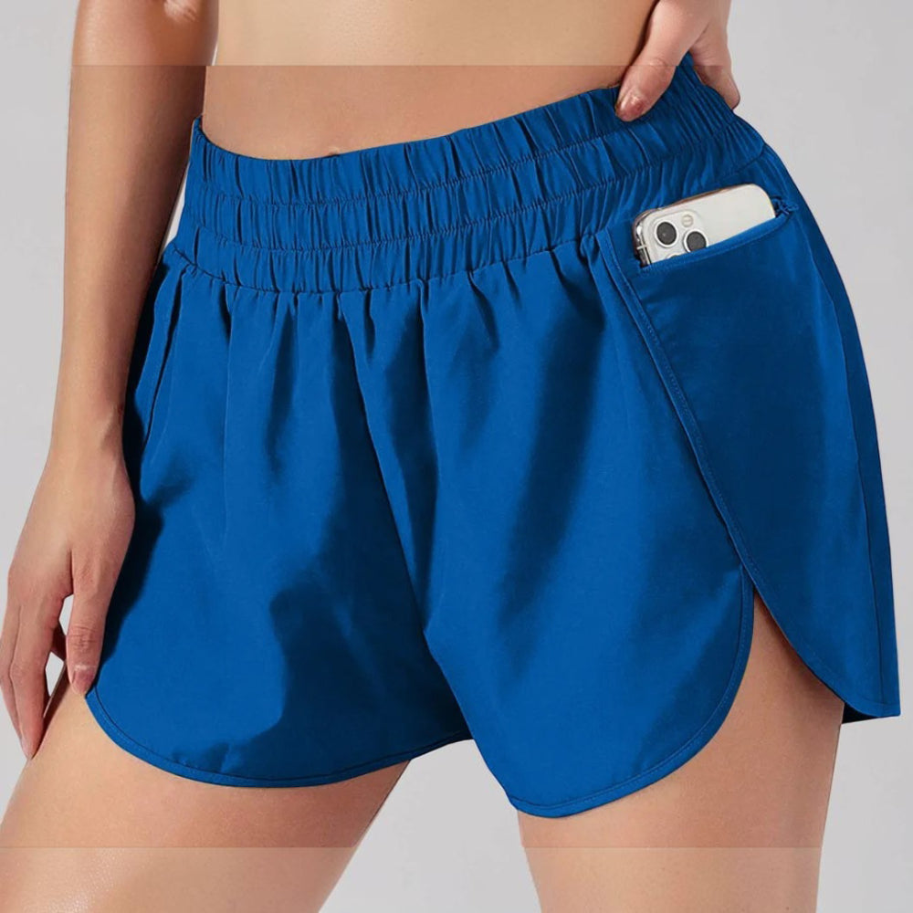 Dames sportshorts hardloopshorts hoge taille fitness gymshorts