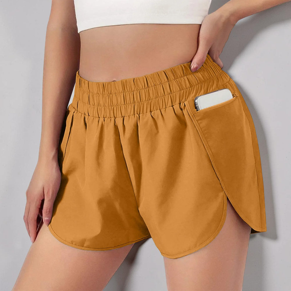 Dames sportshorts hardloopshorts hoge taille fitness gymshorts