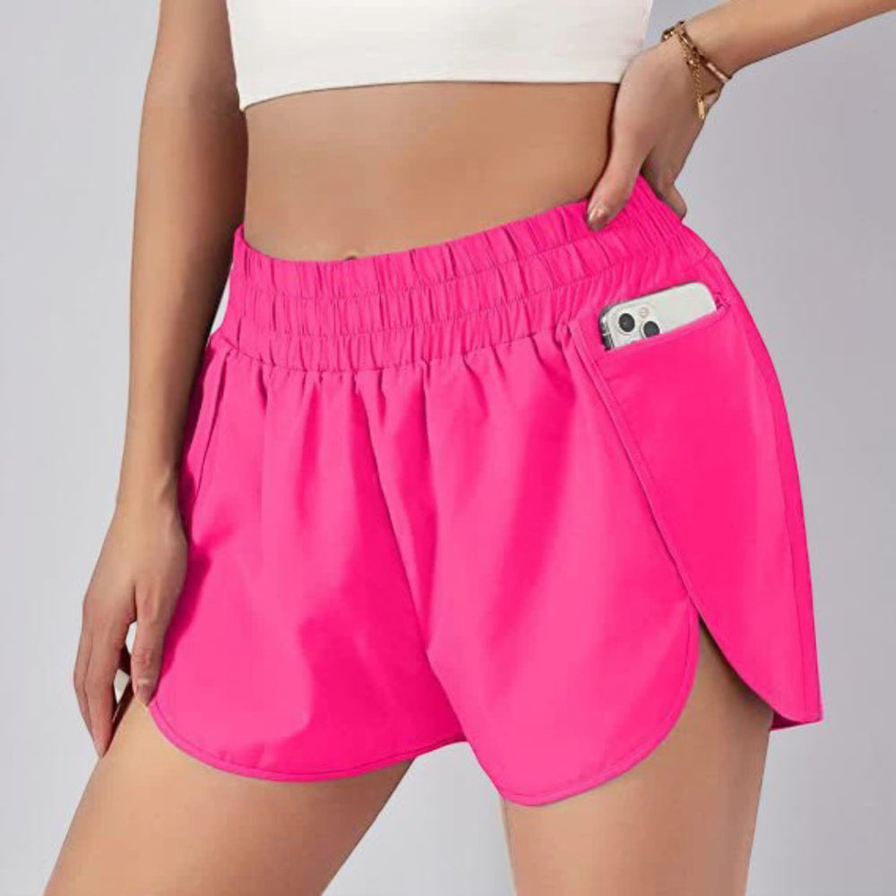 Dames sportshorts hardloopshorts hoge taille fitness gymshorts