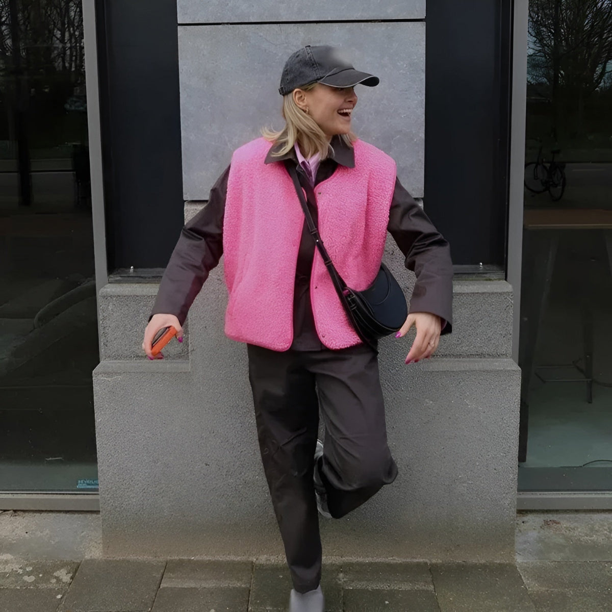 Damen Alltägliche Lässig Lammwollweste 1