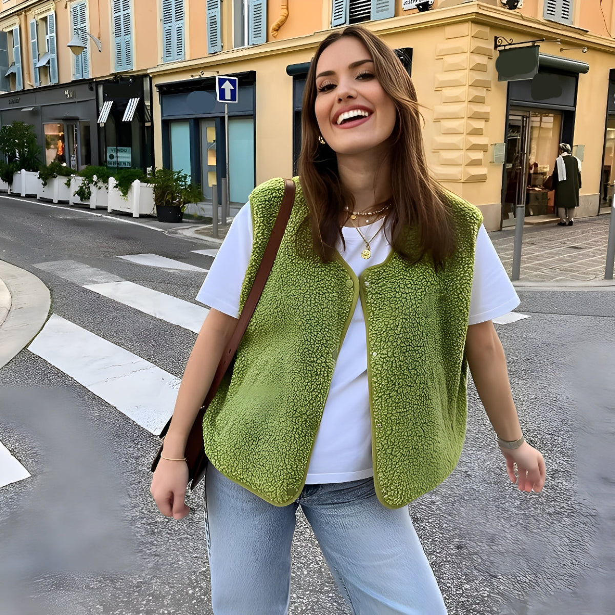 Damen Alltägliche Lässig Lammwollweste 6