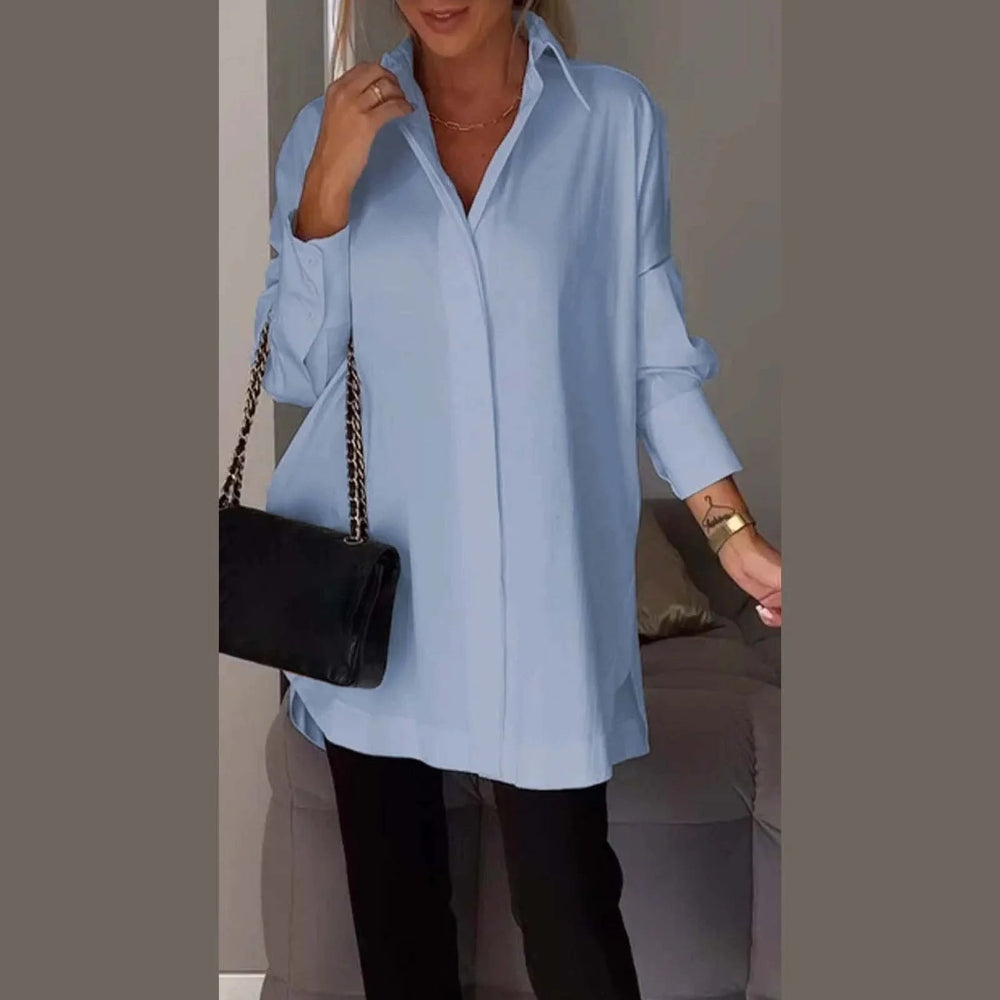 Damen Poloshirt Langarm Bluse 5