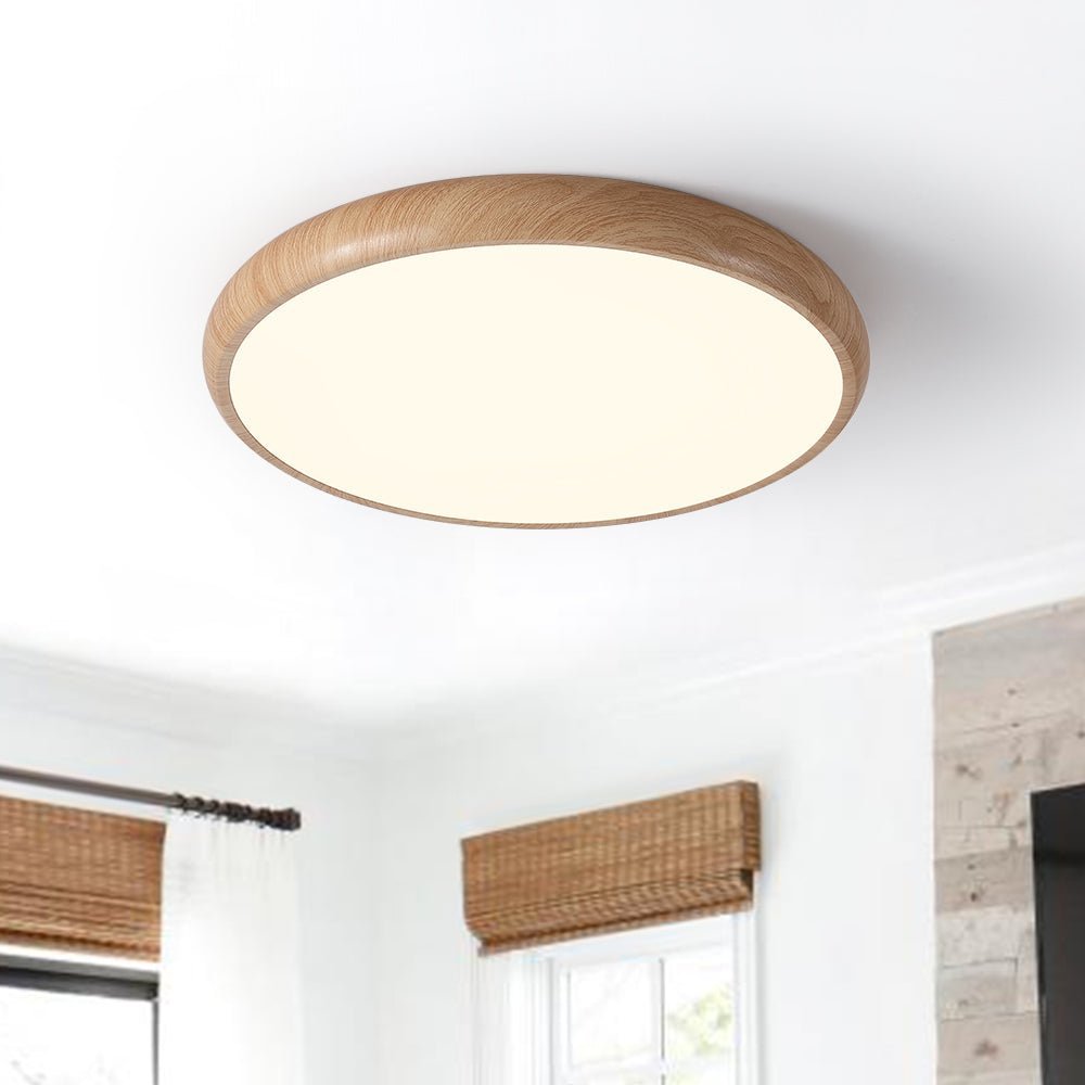 Deckenleuchte Holzoptik LED Modern Rund Innenbeleuchtung 10