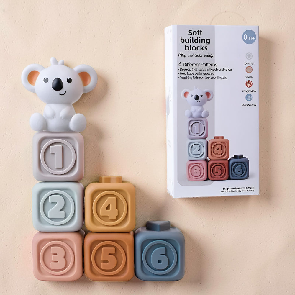 Anillo de dentición bebé Koala anillos apilables para morder y motricidad