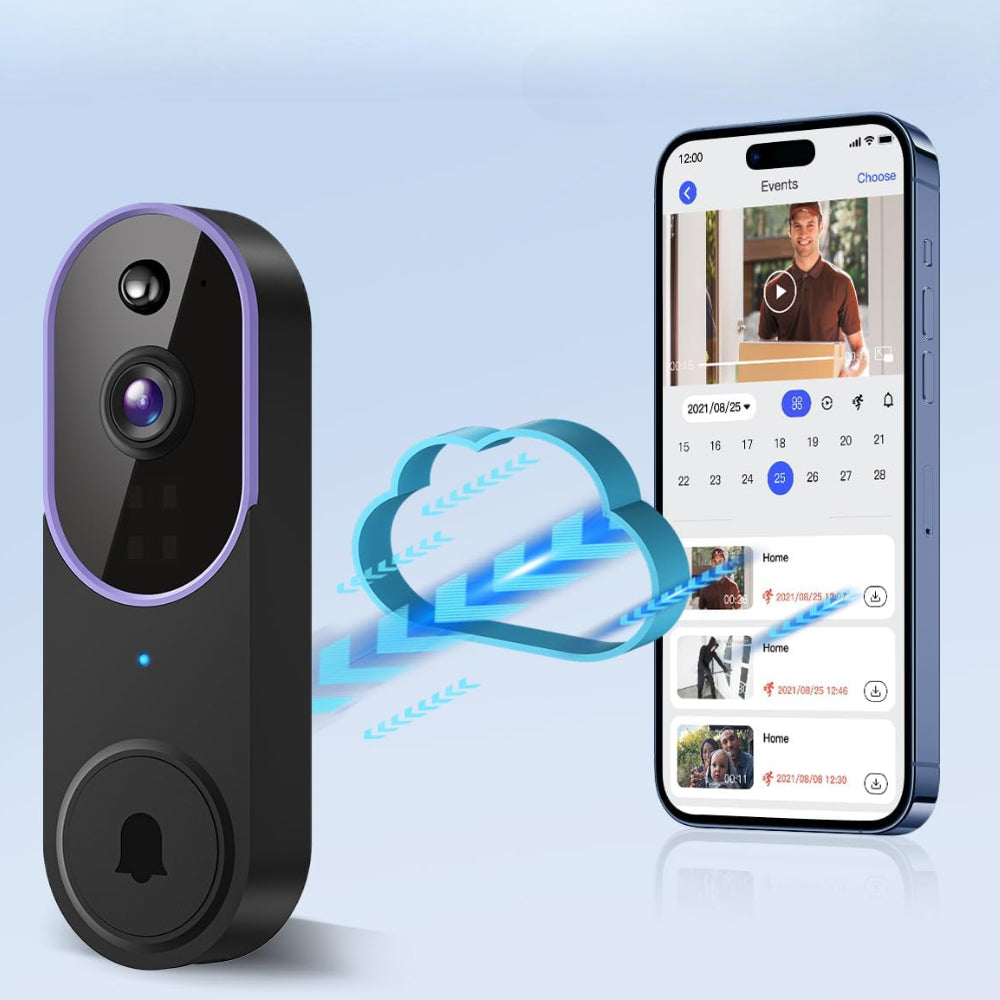 Cámara con sensor de movimiento, WiFi, video, intercomunicador para puerta, timbre