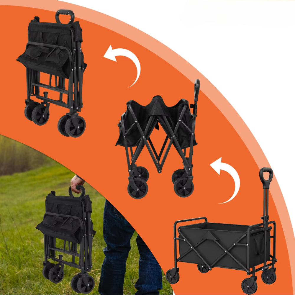 Garden Cart Foldable Utility Wagon Outdoor Camping Transport