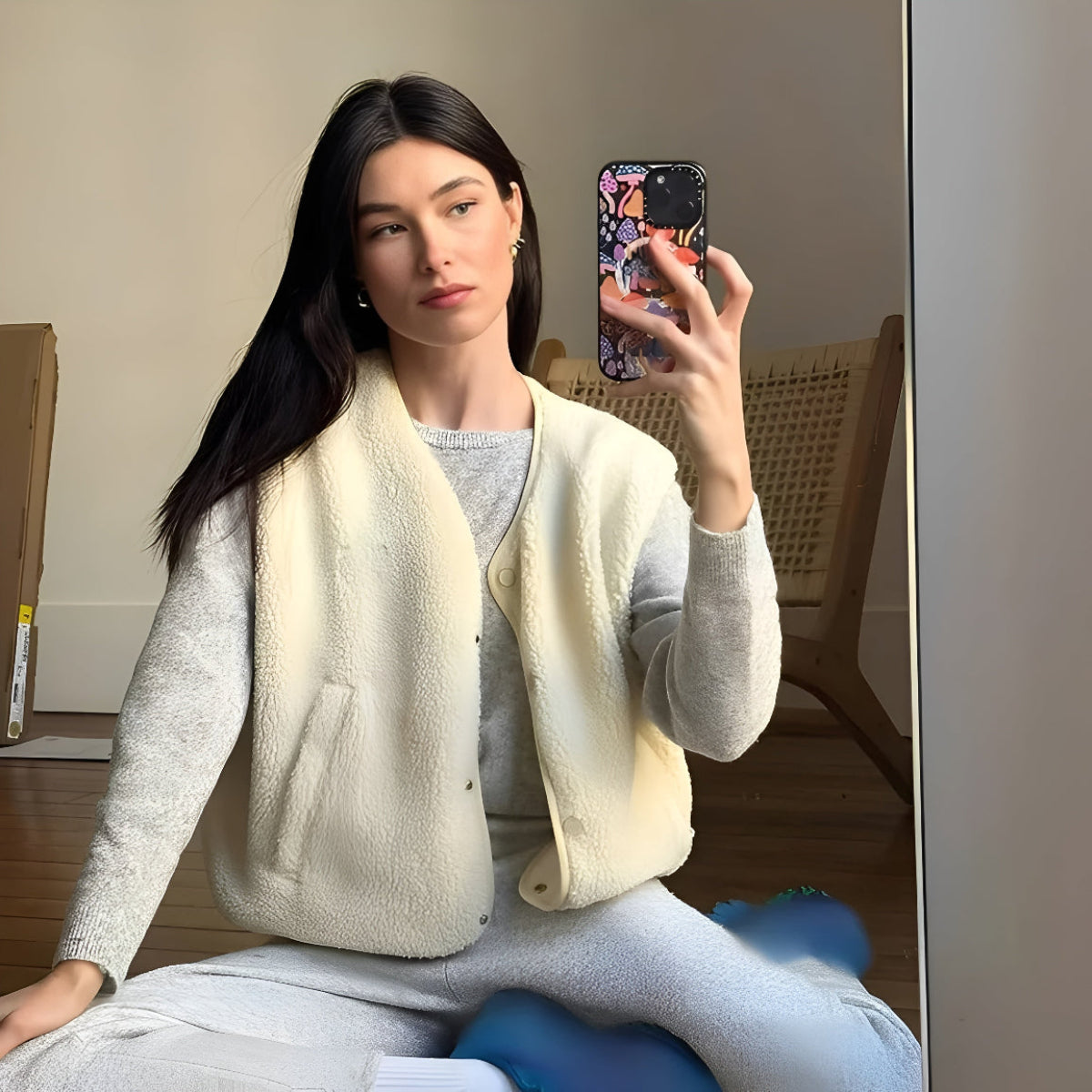 Damen Alltägliche Lässig Lammwollweste 4