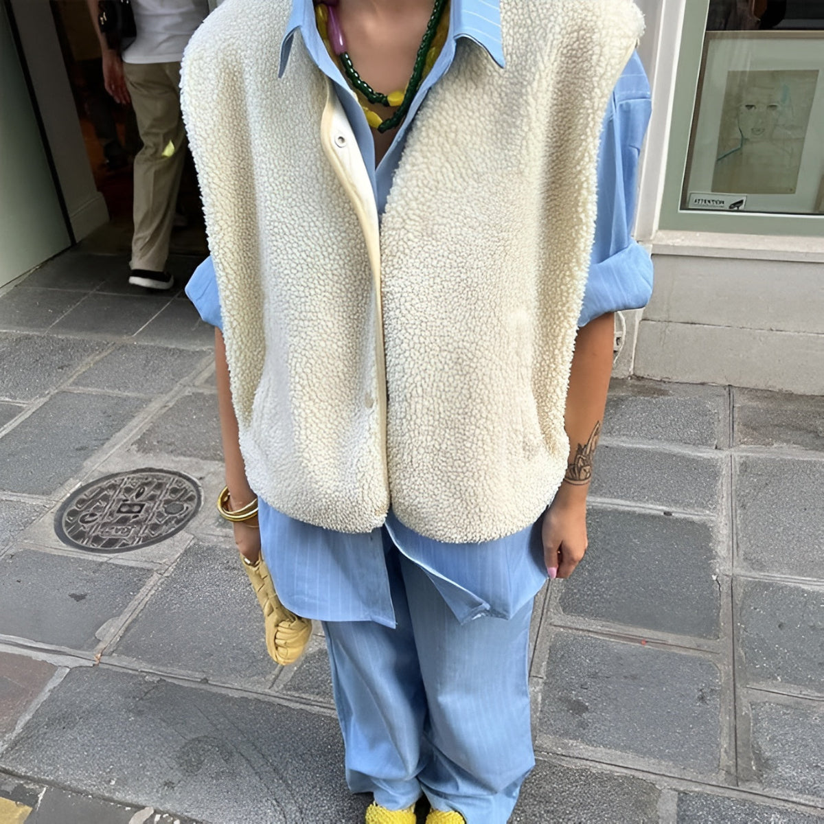 Damen Alltägliche Lässig Lammwollweste 5