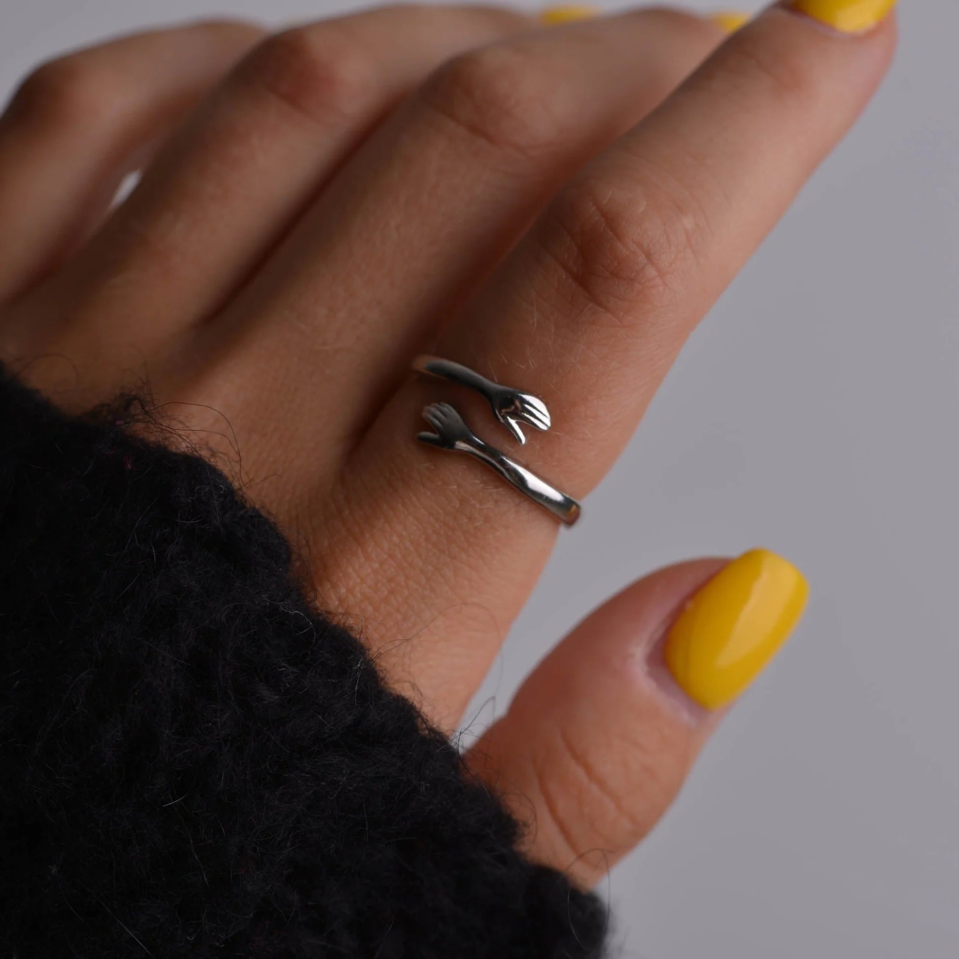 Damen Ring Liebe Umarmung Verstellbarer 1