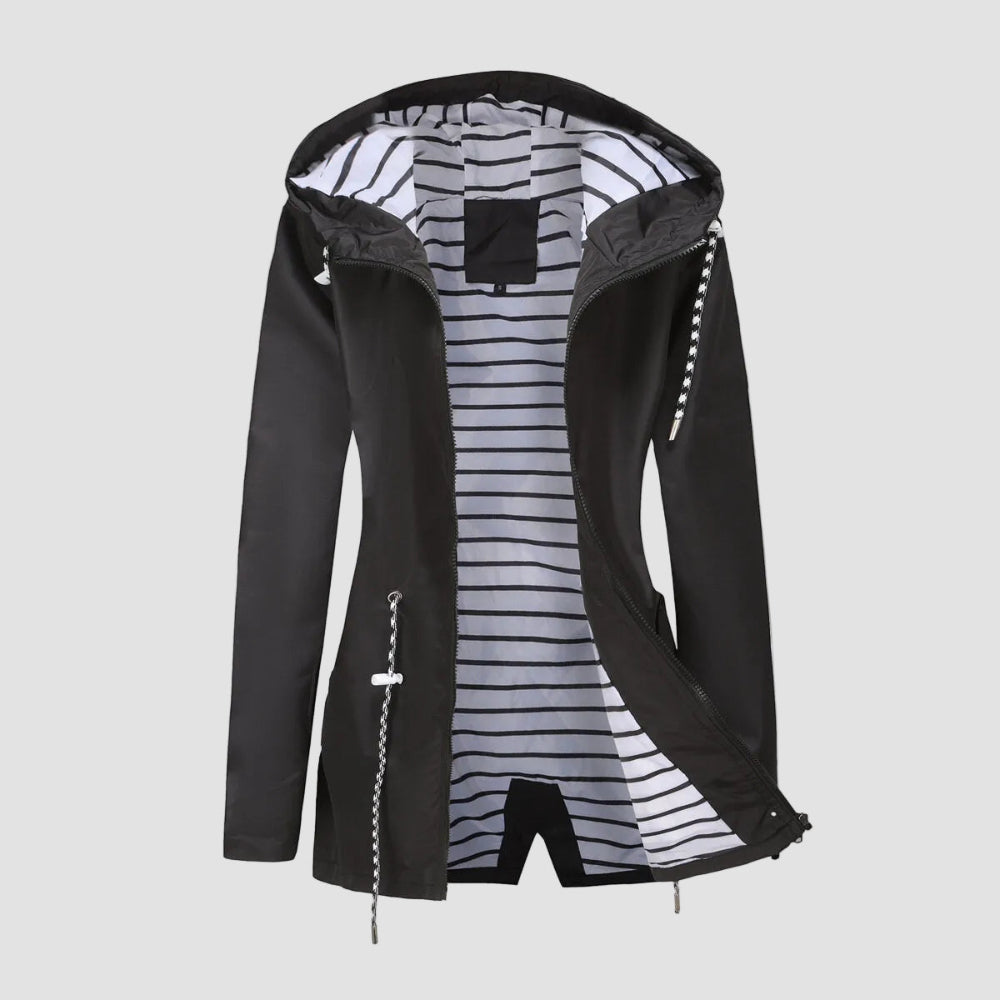 Damen Wasserdichte Lange Übergangsjacke Outdoor Allwettermantel 2