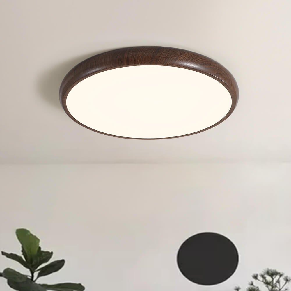 Deckenleuchte Holzoptik LED Modern Rund Innenbeleuchtung 1
