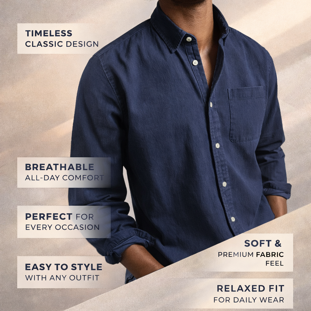 Mens Shirt Casual Button Down Long Sleeve Casual Shirt