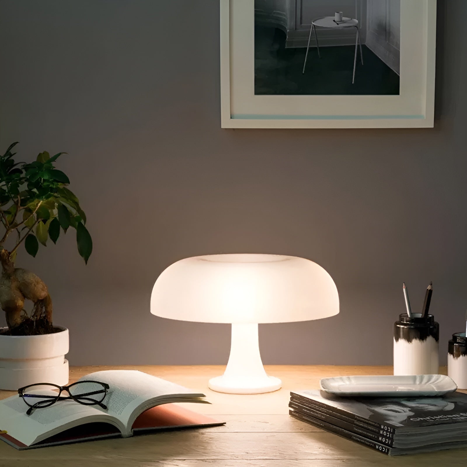 BrightLamp Minimalistische LED-paddenstoel-tafellamp